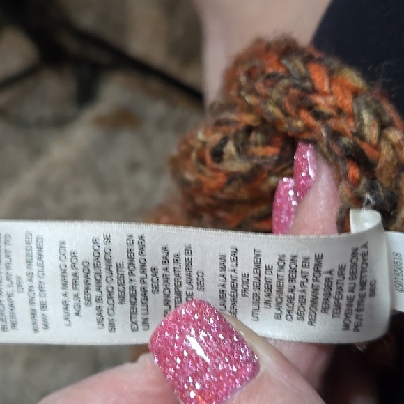 Chicos Brown and orange open front cardigan with chainntrim, Size M - Picture 6 of 7